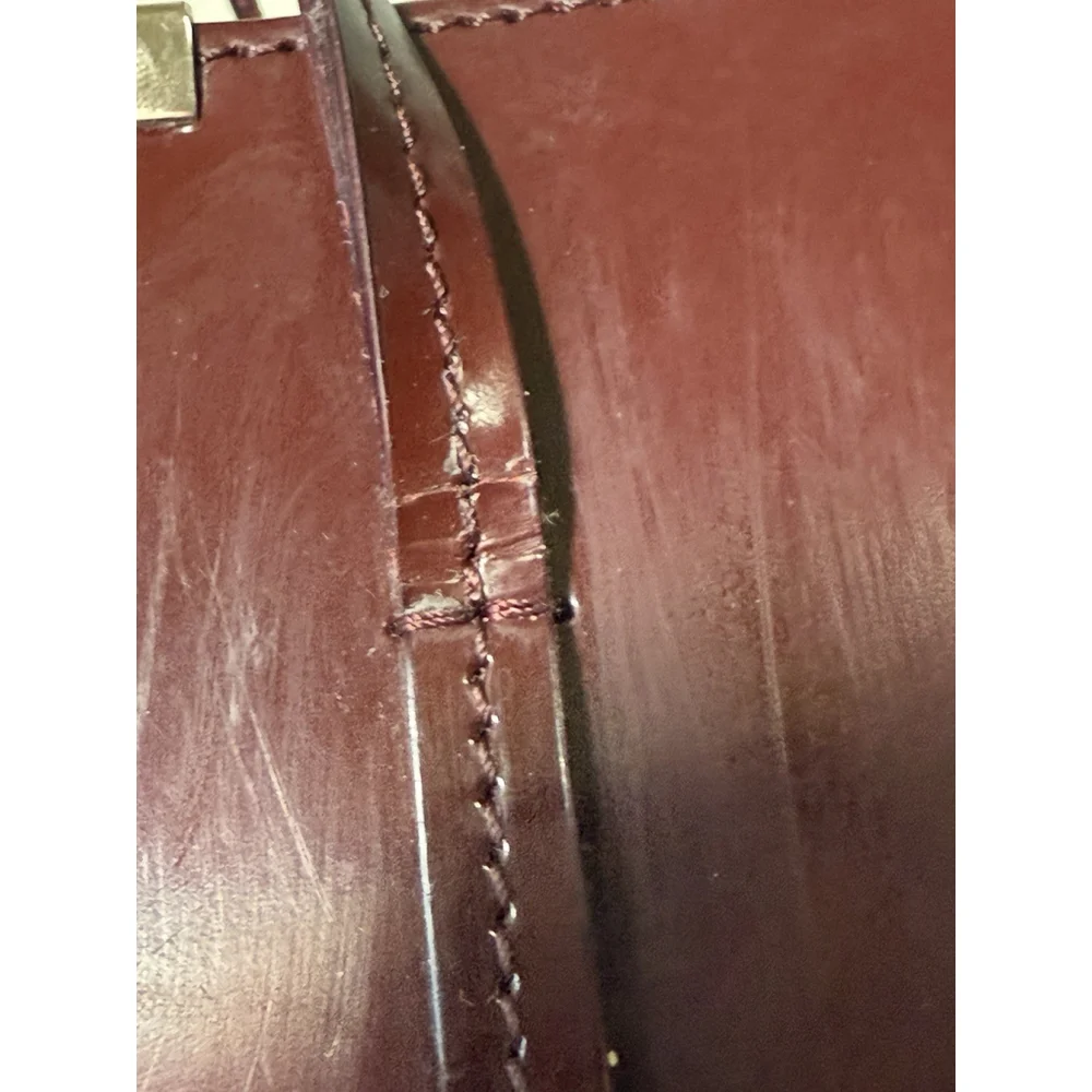 FURLA Patent Leather Shoulder Bag burgundy